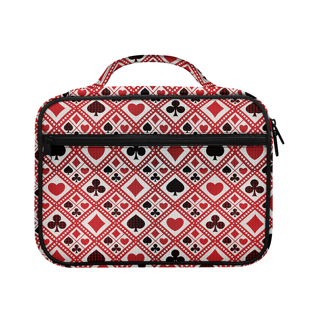 Playing Card Suits Plaid Pattern Print Briefcase Bible Bag