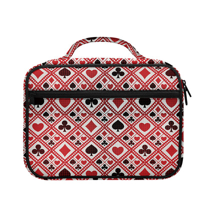Playing Card Suits Plaid Pattern Print Briefcase Bible Bag