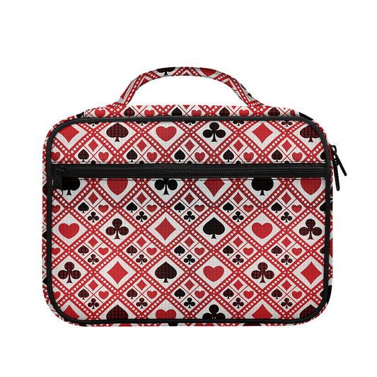 Playing Card Suits Plaid Pattern Print Briefcase Bible Bag