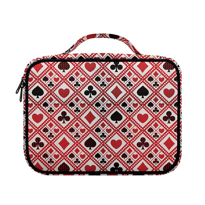 Playing Card Suits Plaid Pattern Print Briefcase Bible Bag