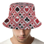 Playing Card Suits Plaid Pattern Print Bucket Hat