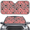 Playing Card Suits Plaid Pattern Print Car Windshield Sun Shade