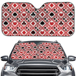 Playing Card Suits Plaid Pattern Print Car Windshield Sun Shade