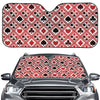 Playing Card Suits Plaid Pattern Print Car Windshield Sun Shade