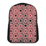 Playing Card Suits Plaid Pattern Print Casual Backpack