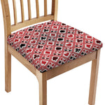Playing Card Suits Plaid Pattern Print Chair Cushion Cover