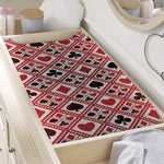 Playing Card Suits Plaid Pattern Print Changing Pad Cover