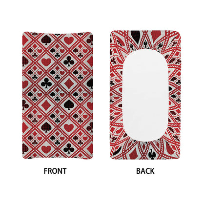 Playing Card Suits Plaid Pattern Print Changing Pad Cover