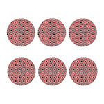 Playing Card Suits Plaid Pattern Print Coaster Set