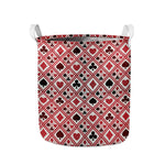 Playing Card Suits Plaid Pattern Print Collapsible Laundry Basket