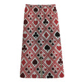 Playing Card Suits Plaid Pattern Print Cotton Front Slit Maxi Skirt