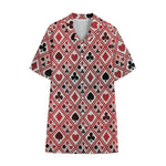 Playing Card Suits Plaid Pattern Print Cotton Hawaiian Shirt