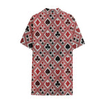 Playing Card Suits Plaid Pattern Print Cotton Hawaiian Shirt