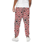 Playing Card Suits Plaid Pattern Print Cotton Pants