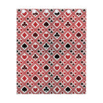 Playing Card Suits Plaid Pattern Print Curtain