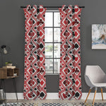 Playing Card Suits Plaid Pattern Print Curtain