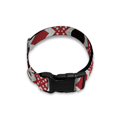 Playing Card Suits Plaid Pattern Print Dog Collar