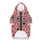 Playing Card Suits Plaid Pattern Print Dog Zip Up Hoodie