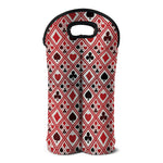 Playing Card Suits Plaid Pattern Print Double Neoprene Wine Tote