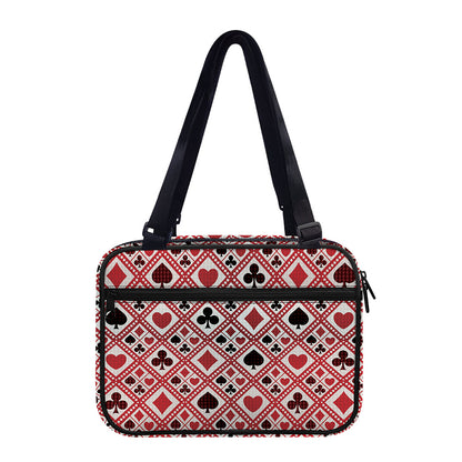 Playing Card Suits Plaid Pattern Print Double Strap Bible Bag
