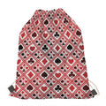 Playing Card Suits Plaid Pattern Print Drawstring Bag
