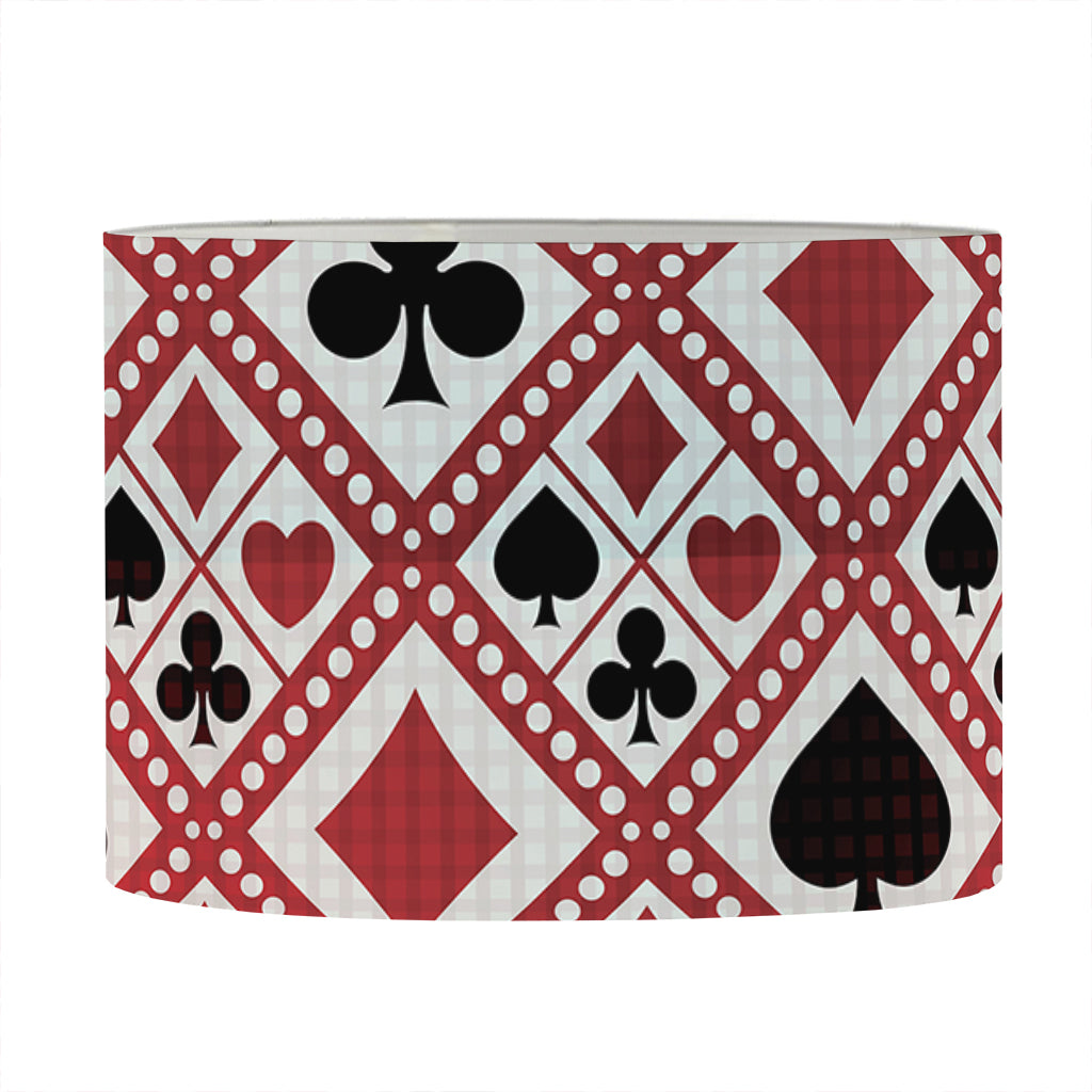Playing Card Suits Plaid Pattern Print Drum Lamp Shade