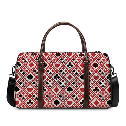 Playing Card Suits Plaid Pattern Print Duffle Bag