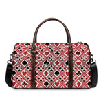 Playing Card Suits Plaid Pattern Print Duffle Bag