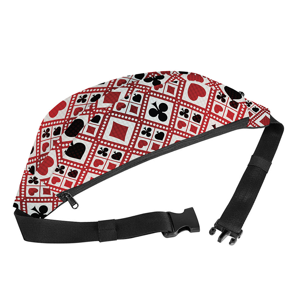 Playing Card Suits Plaid Pattern Print Fanny Pack