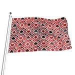 Playing Card Suits Plaid Pattern Print Flag