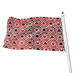 Playing Card Suits Plaid Pattern Print Flag