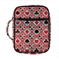 Playing Card Suits Plaid Pattern Print Front Pocket Bible Bag
