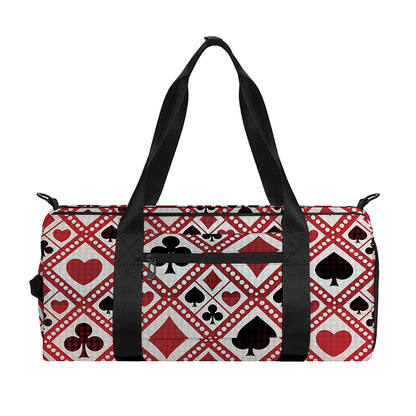 Playing Card Suits Plaid Pattern Print Gym Bag