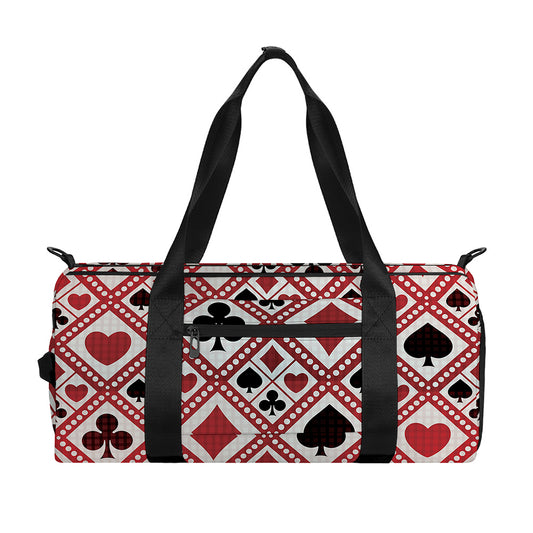 Playing Card Suits Plaid Pattern Print Gym Bag