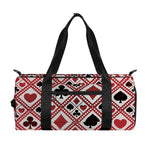 Playing Card Suits Plaid Pattern Print Gym Bag