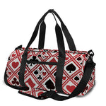 Playing Card Suits Plaid Pattern Print Gym Bag