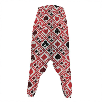 Playing Card Suits Plaid Pattern Print Hammer Pants