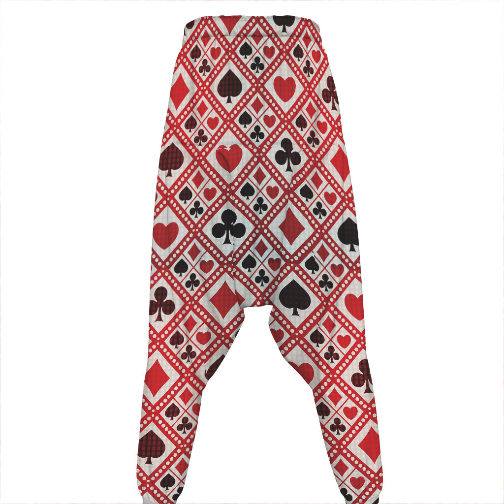 Playing Card Suits Plaid Pattern Print Hammer Pants