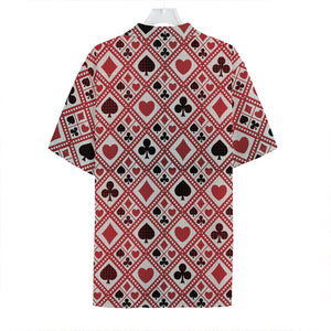 Playing Card Suits Plaid Pattern Print Hawaiian Shirt