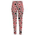 Playing Card Suits Plaid Pattern Print High-Waisted Pocket Leggings