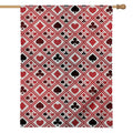 Playing Card Suits Plaid Pattern Print House Flag