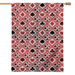 Playing Card Suits Plaid Pattern Print House Flag