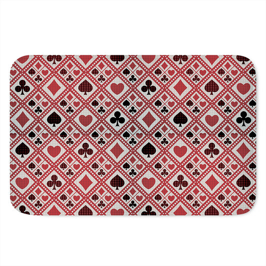 Playing Card Suits Plaid Pattern Print Indoor Door Mat