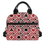 Playing Card Suits Plaid Pattern Print Insulated Lunch Bag