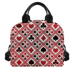 Playing Card Suits Plaid Pattern Print Insulated Lunch Bag