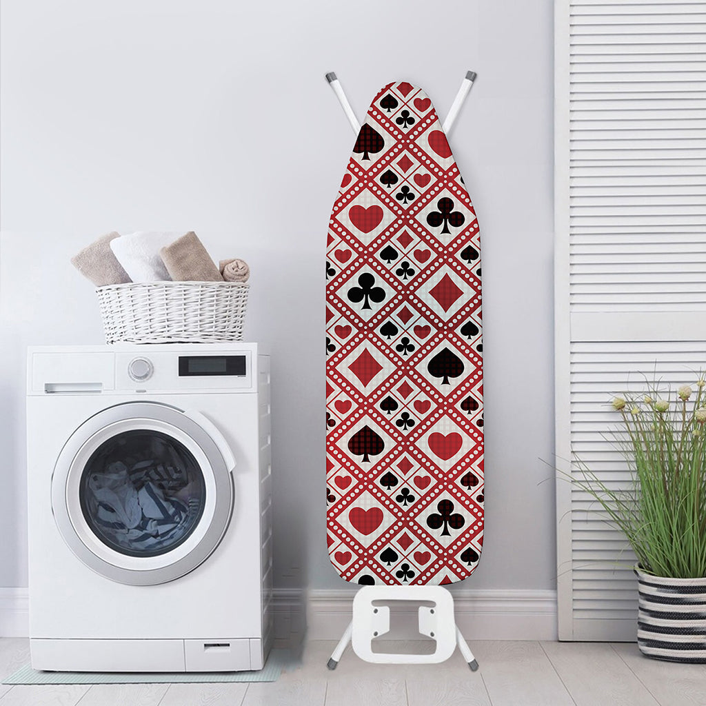 Playing Card Suits Plaid Pattern Print Ironing Board Cover