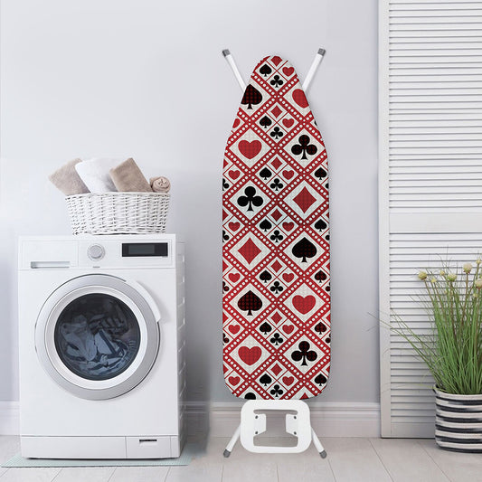 Playing Card Suits Plaid Pattern Print Ironing Board Cover