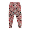 Playing Card Suits Plaid Pattern Print Jogger Pants