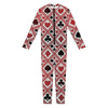 Playing Card Suits Plaid Pattern Print Jumpsuit