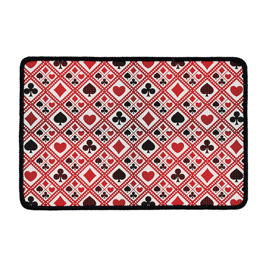 Playing Card Suits Plaid Pattern Print Kitchen Mat